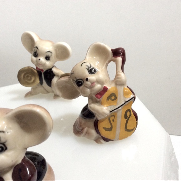 🩷🐭 Vintage set of seven band of musical mice figures - Picture 7 of 15